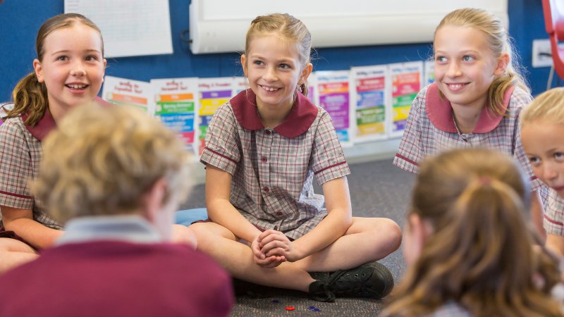 Group work in a school setting.