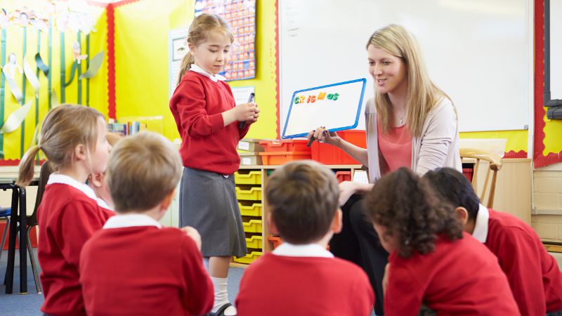 Well trained teacher aide in a small classroom.